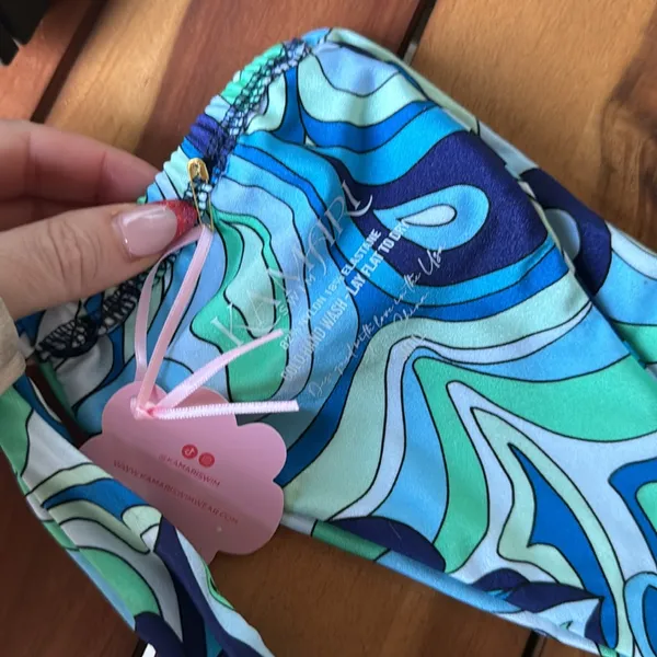 KAMARI SWIM PRINTED BIKINI BOTTOM Blue - Image 3