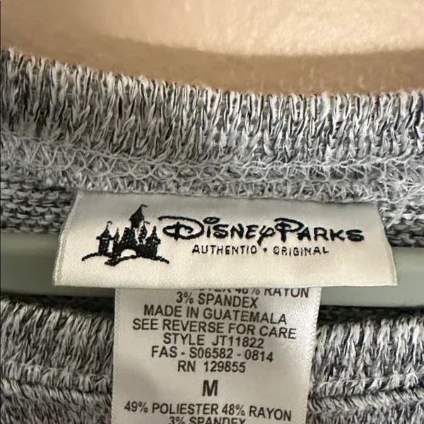 Disney Gray Crewneck Sweatshirt with Mickey & Minnie Scarf Graphic - Image 3