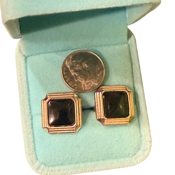Vintage Christian Dior Black Cabochon Clip-On Earrings - Image 9