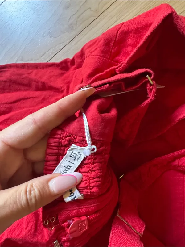 Abercrombie & Fitch Red Midi Tie-Front Sundress - Image 4