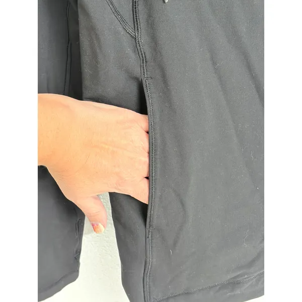 Lululemon Black Wrap Jacket Cowl Neck Asymmetrical Zip Size 12 - Image 3