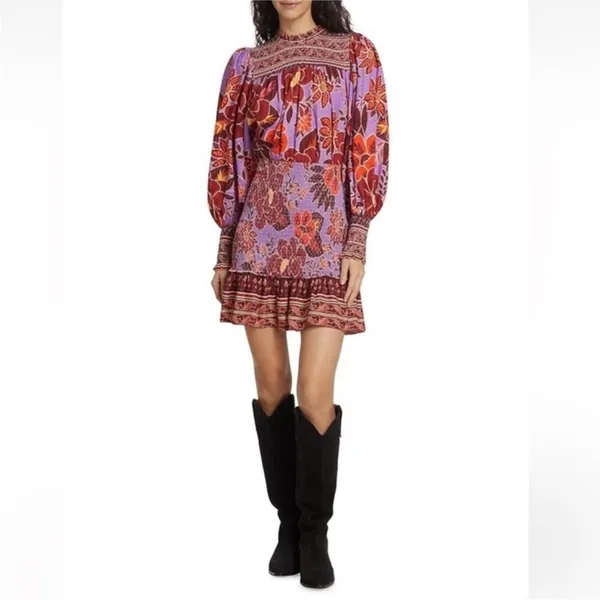 Farm Rio Sweet Floral Long Sleeve Minidress XL - Image 2