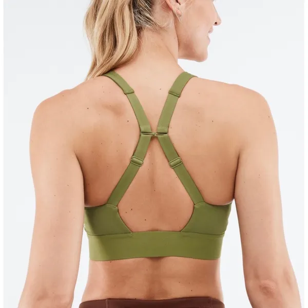 Fabletics All Day Everyday Bra II Womens S Olive Green Low Impact Strappy‎ Bra - Image 2