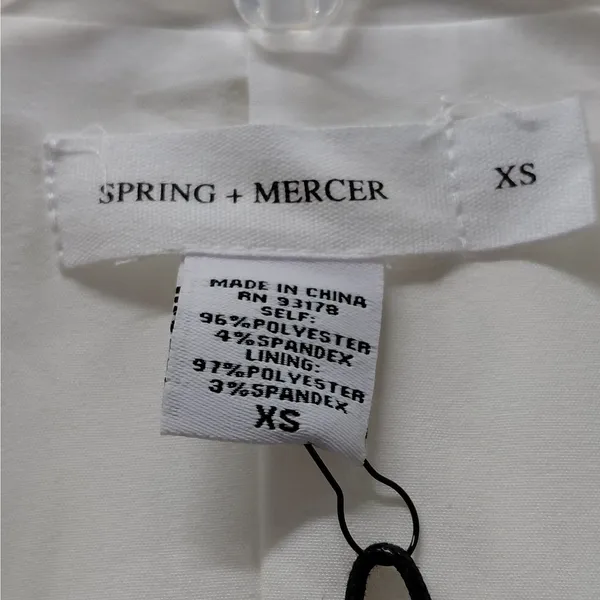 Spring + Mercer Womens Blazer Dress XS White Bridal Chic Cocktail Party Wedding - Image 7