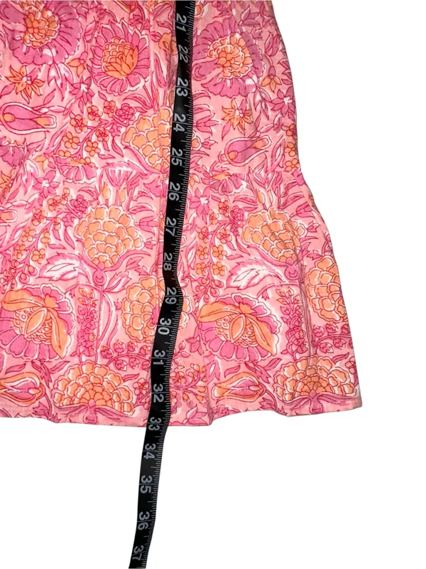 Mille Resort & Travel Violetta Pink Floral Ruffle Sleeve Tiered Dress SMALL - Image 7