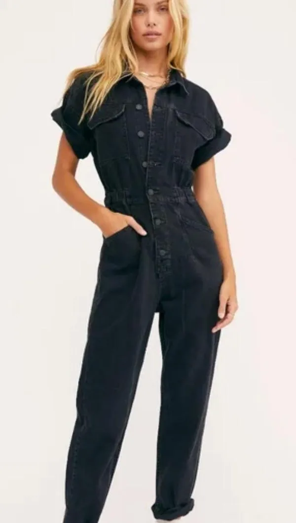 Free People Denim Romper - Image 2