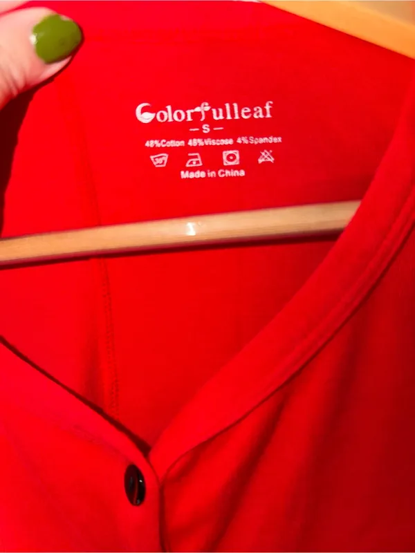 COLORFULLEAF Red Union Suit Onesie Pajamas Butt Flap Thermal Long Johns S - Image 2