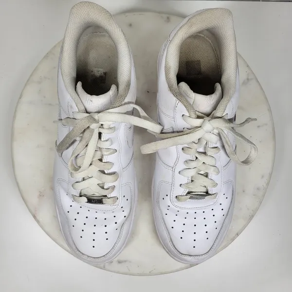 Nike Air Force 1 Low '07 Triple White CW2288-111 Men’s 9 Leather Sneakers - Image 6