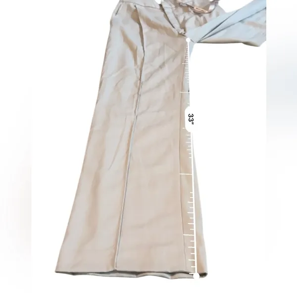 House of CB NWT Pleated Wide‎ Leg Dress Pants Women’s Size XS Beige Cream High - Image 11