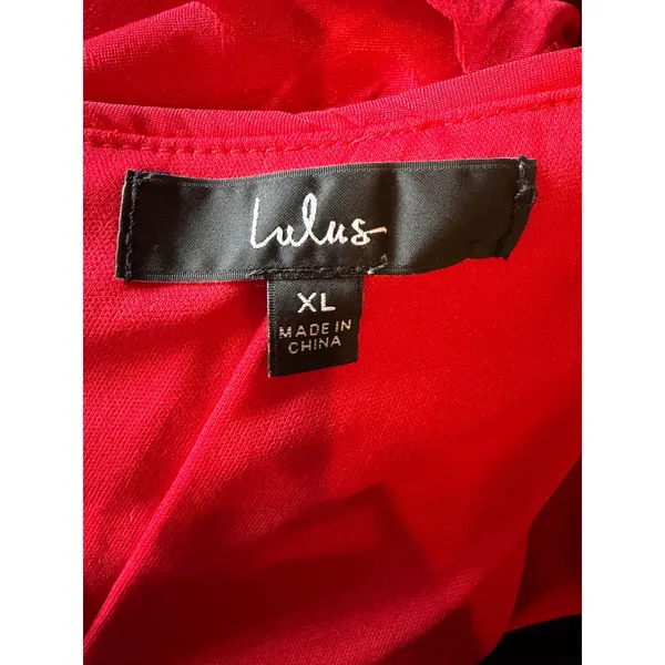 Lulus Chasing Desire Satin Jacquard Maxi Dress Women XL‎ Red Floral One Shoulder - Image 9