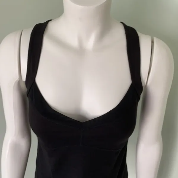 Zella Black Sweetheart Neck Tank Medium - Image 2