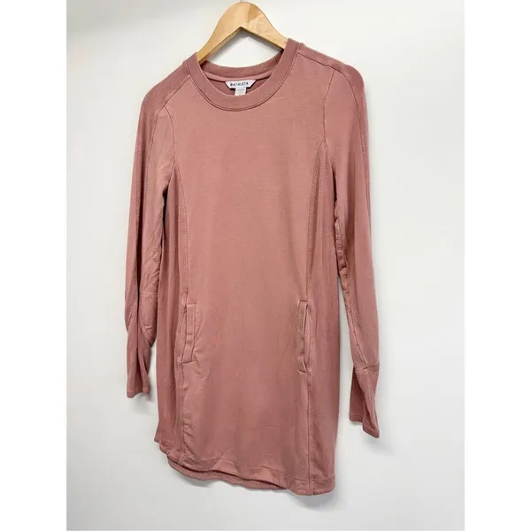 Athleta Balance Dress Long Sleeve Front Pockets Size‎ Extra Small Crewneck - Image 3
