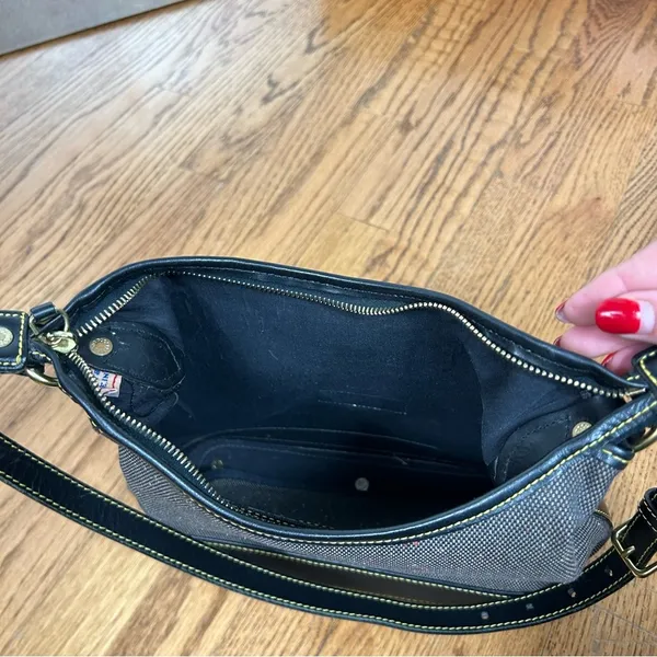 Dooney & Bourke Canvas Tweed Leather Shoulder Bag - Image 16