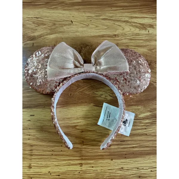 Disney‎ Rose Gold Sequin Minnie Mouse Ears Headband OS - Image 10