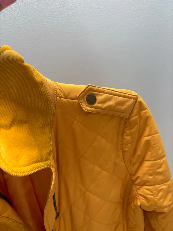 Talbots Yellow Quilted Barn Snap-Front Full Zip Collared Jacket - Image 9