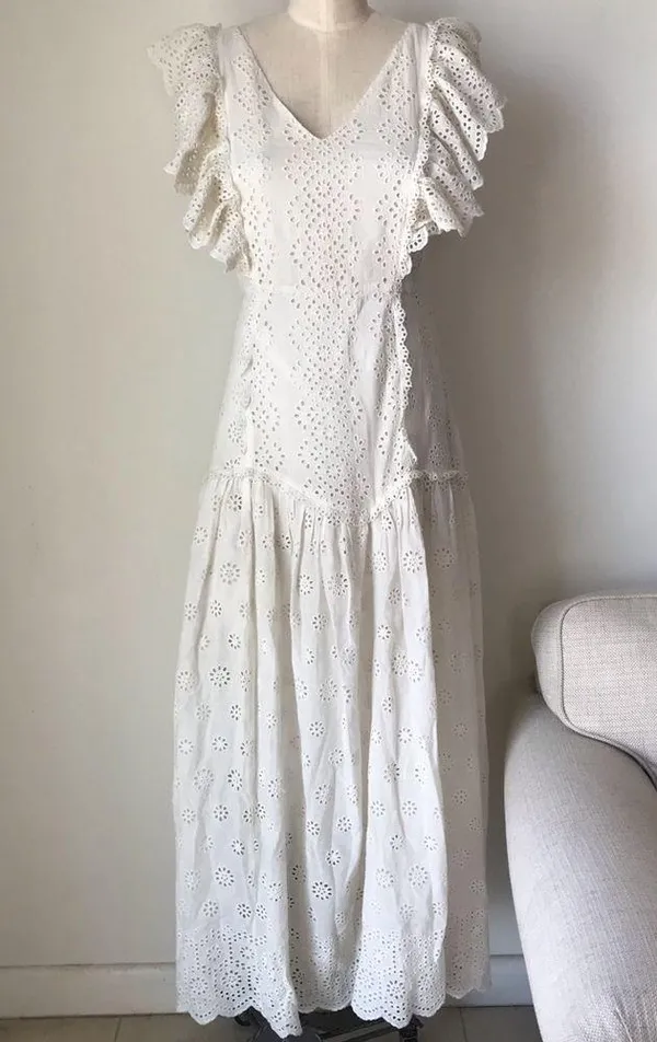 LOVESHACKFANCY Cressida White Maxi Dress - Image 4
