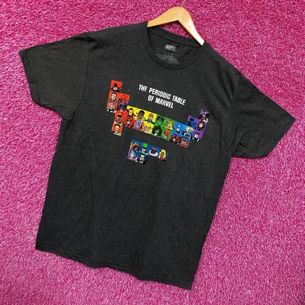 Marvel Comic Periodic Table Super Hero Tshirt Size XL - Image 3
