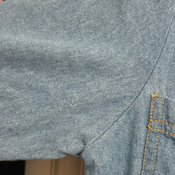 Vintage 90s‎ Denim Button Down Midi Dress Cottagecore Minimalist Prairie Western - Image 7