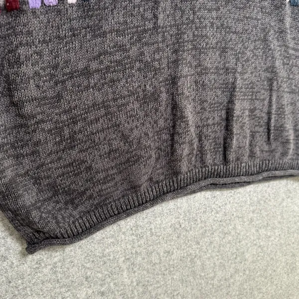 Blair Womens Large Sweater Colorblock Cotton Blend Long‎ Sleeve Blue Gray Round - Image 10