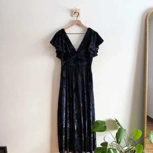 New Marchesa Notte Burnout Velvet Dress Size 4 - Image 4