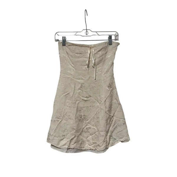 Skyte Moon Strapless Ivory Brocade Dress S - Image 2