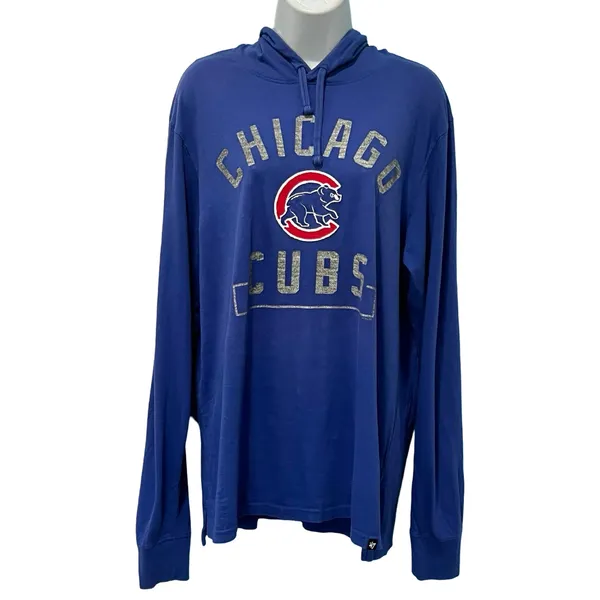 Chicago Cubs Blue Red ‘47 Brand MLB Baseball Lightweight Hoodie size L Unisex - Image 3