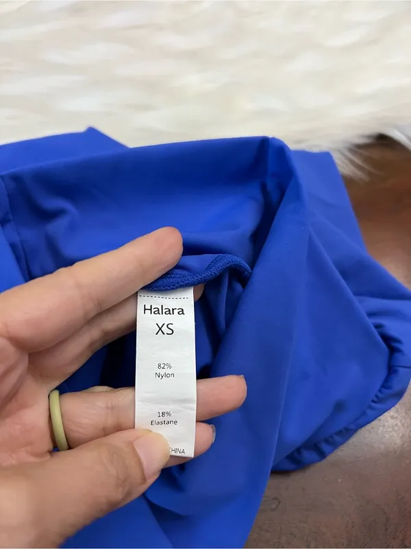 Halara Softlyzero Airy Super High Waisted Yoga Shorts XS Aster Blue - Image 3