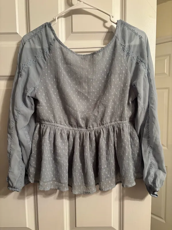 American Eagle Blouse Long Sleeve blue - Image 2