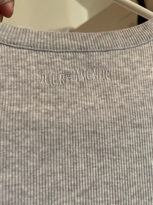Daily Long Sleeve Heather Grey Ribbed Top - Image 2