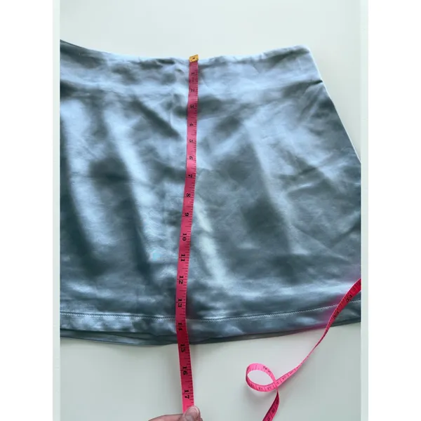 Sirena Light Blue Satin Mini Skort Women Size M Built-in Shorts Back Zip NEW - Image 6
