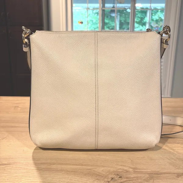 Coach Pebbled‎ Leather Crossbody Bag Chalk White Gold Hardware F29210 - Image 2