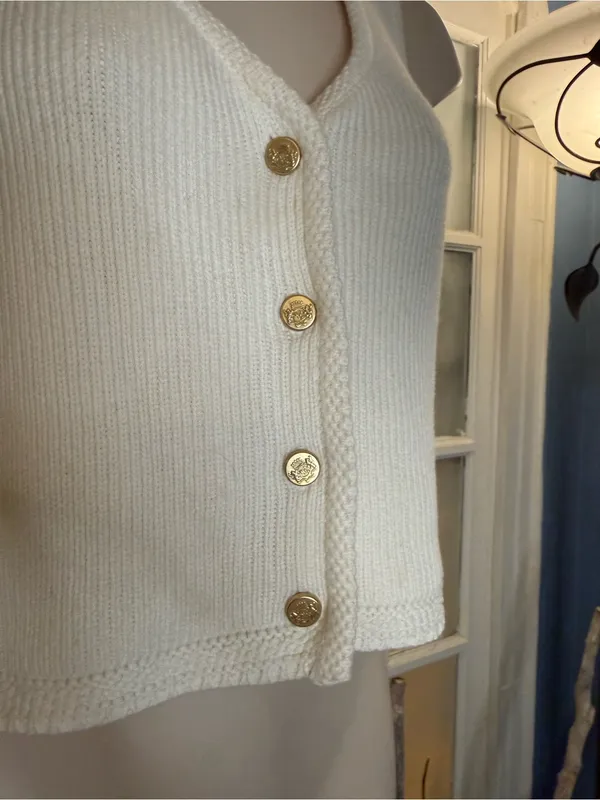 ✨NWOT Abercrombie & Fitch Cream Knit Vest XS✨ - Image 2