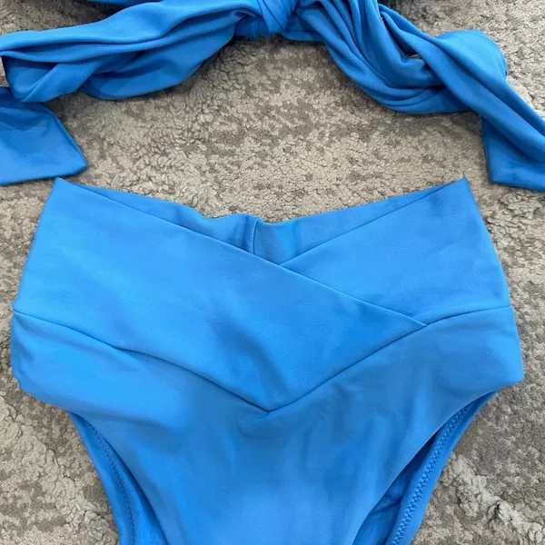 Aerie Wrap Halter Top & Crossover Bikini Bottom Set - Image 4