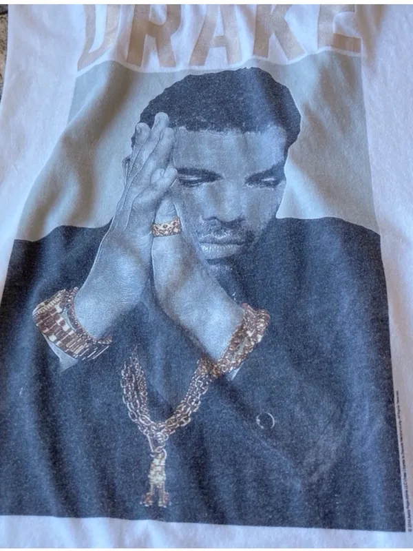 Bravado Drake Official Merch Twist Back Cutout Tank Top White Graphic Size Small - Image 10