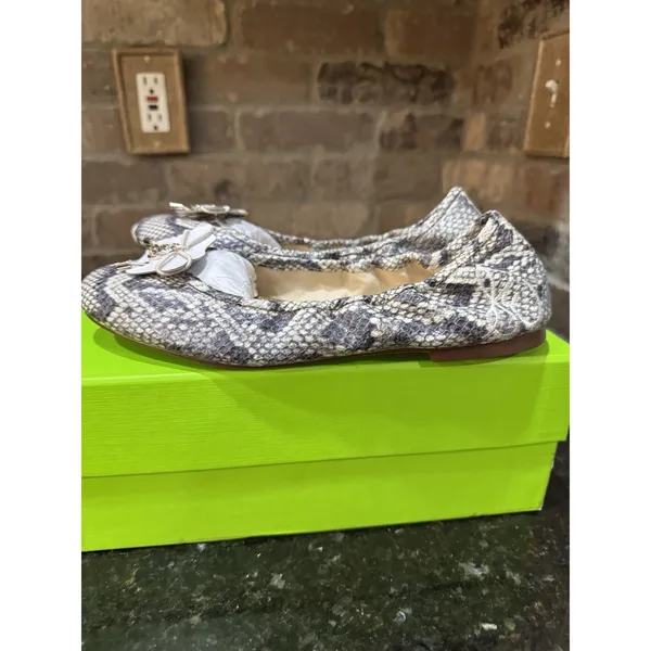 Sam Edelman Felicia Roccia Leather Snakeskin Ballet Flats Women's‎ Size 6 Bow! - Image 3