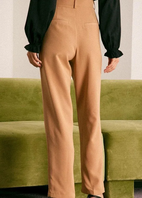 RIHOAS The Khaki High Waisted Pleated Tapered Pants 77 - Image 5