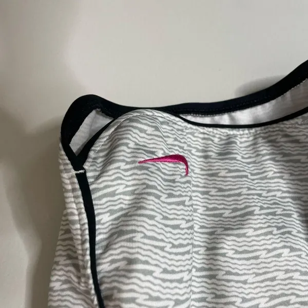 Nike Dri Fit Black Gray Athletic Shorts Swoosh Logo Women’s Large Excellent Cond - Image 2