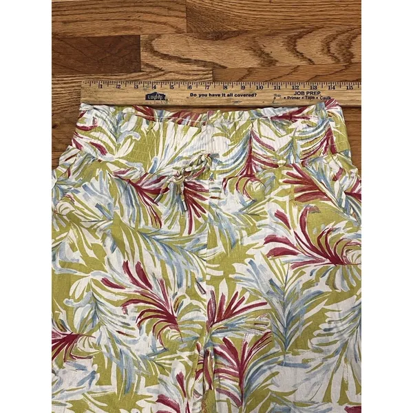 Land N Sea Pants Women S Linen Blend Floral‎ Tropical Wide Leg Hawaiian Ankle - Image 4