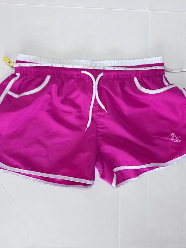 Contrast Trim Dolphin Retro Y2K Running Shorts - Size Small - Pink - Image 4