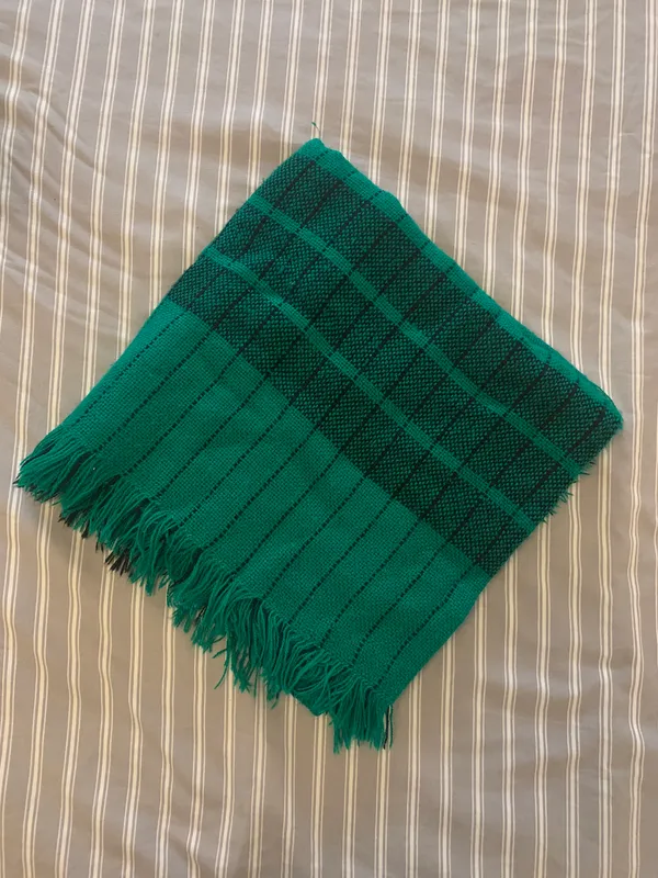 Green plaid scarf - Image 2