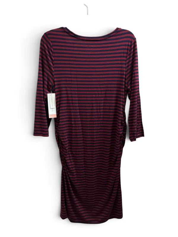 Liz Lange Maternity Dress Berry/Navy Stripe - Image 2