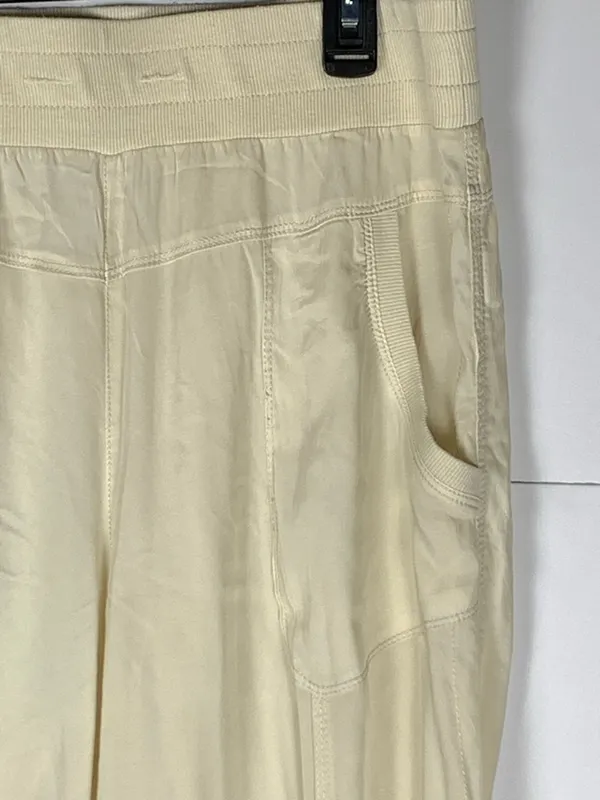 Marrakech Silky Jogger Pants Large Cream Lightweight Relaxed Pull On - Image 7