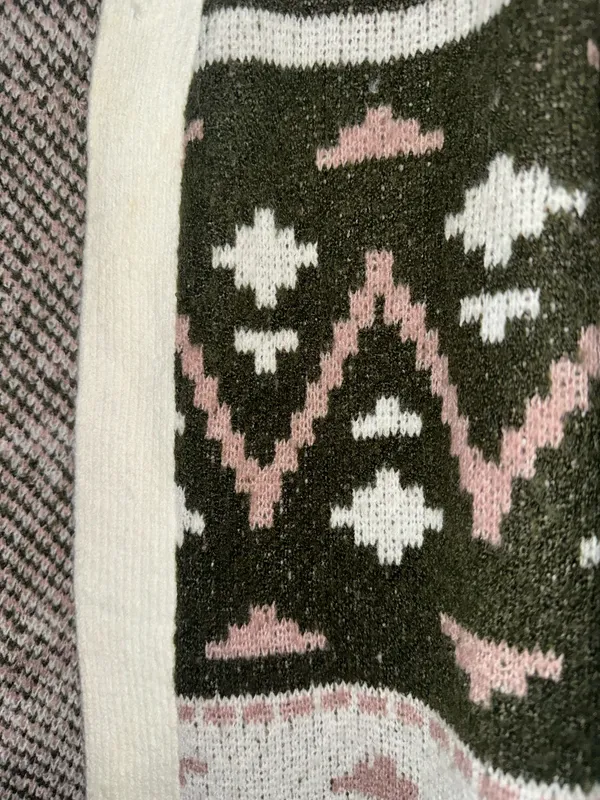 Patterned Open-Front Cardigan - Image 2