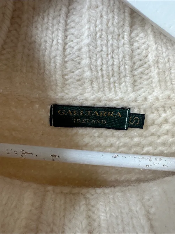 Gaeltarra Ireland Wool Cowl Neck Sweater Size Small - Image 5