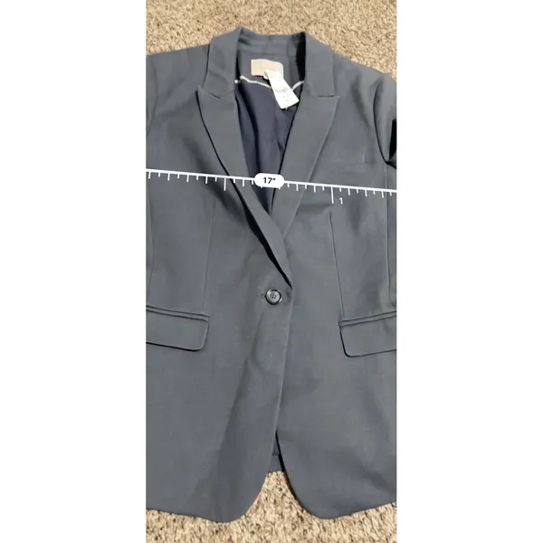 Ann Taylor LOFT Womens Slate Grey Single Button Blazer Jacket Size‎ 4T New - Image 6