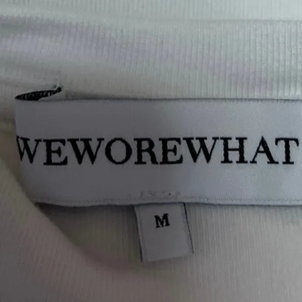 WeWoreWhat Women's White Short Sleeve Slim Fit Crew Neck T Shirt Tee Top Size M - Image 3