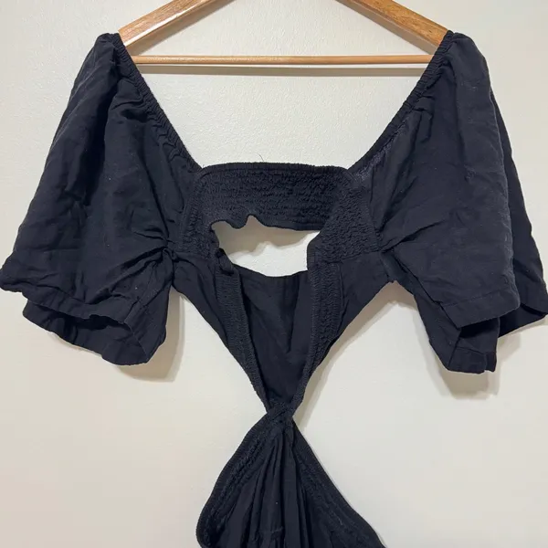 Free People Cross of Sunlight Mini Dress Black Medium - Image 6