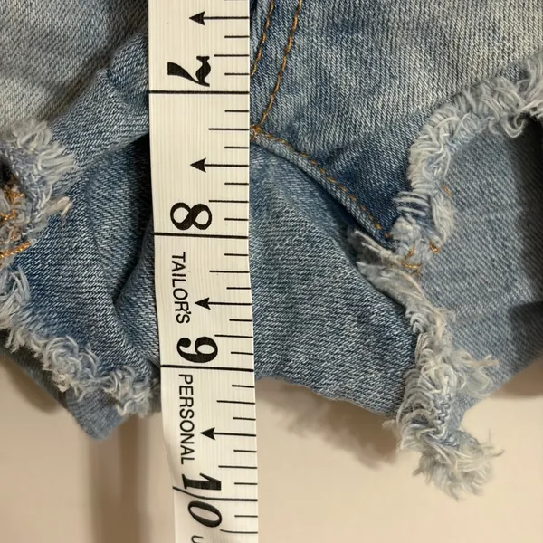 American Eagle Stretch Distressed Lace Trim Denim Cut Off Shorts Low Rise Size 2 - Image 3