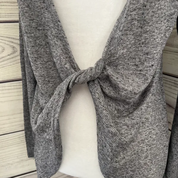 Amazon Grey Backless Twist Long Sleeve Top - Image 6