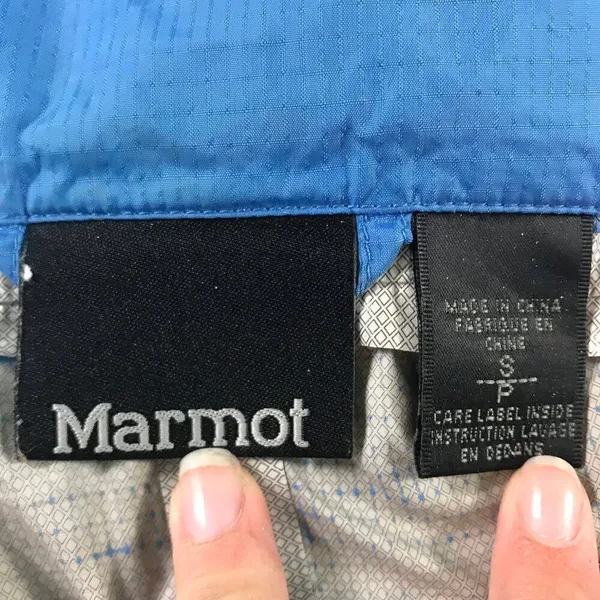 Marmot Women Small Blue Precip Eco Outdoor Waterproof Hooded Rain Jacket - Image 6